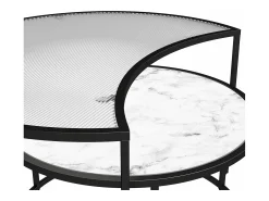Mesa De Centro|Loft24 Mesa de centro com 1 prateleira em MDF de carvalho e creme Branco