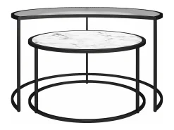 Mesa De Centro|Loft24 Mesa de centro com 1 prateleira em MDF de carvalho e creme Branco