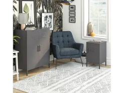 Mesa De Apoio|Dorel Home Mesa de centro com 1 prateleira em MDF branco Cinzento