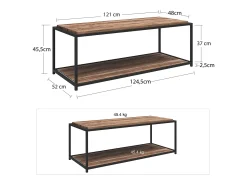 Clearance Dorel Home Mesa de centro com 1 prateleira em MDF cinzento Castanho