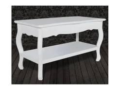 Mesa De Centro| Mesa de centro com 2 prateleiras MDF PT217310 Branco