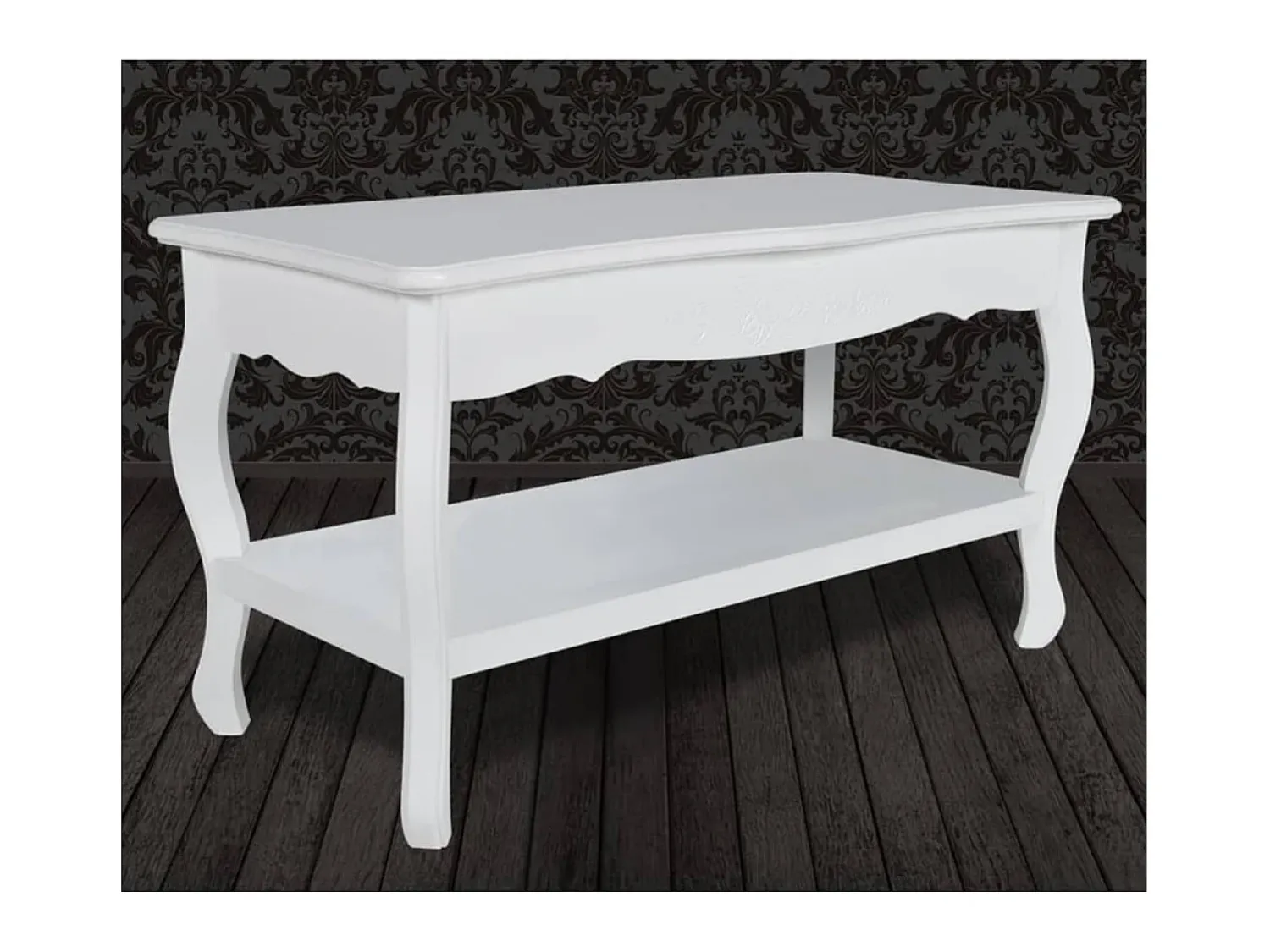 Mesa De Centro| Mesa de centro com 2 prateleiras MDF PT217310 Branco
