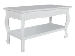 Mesa De Centro| Mesa de centro com 2 prateleiras MDF PT217310 Branco