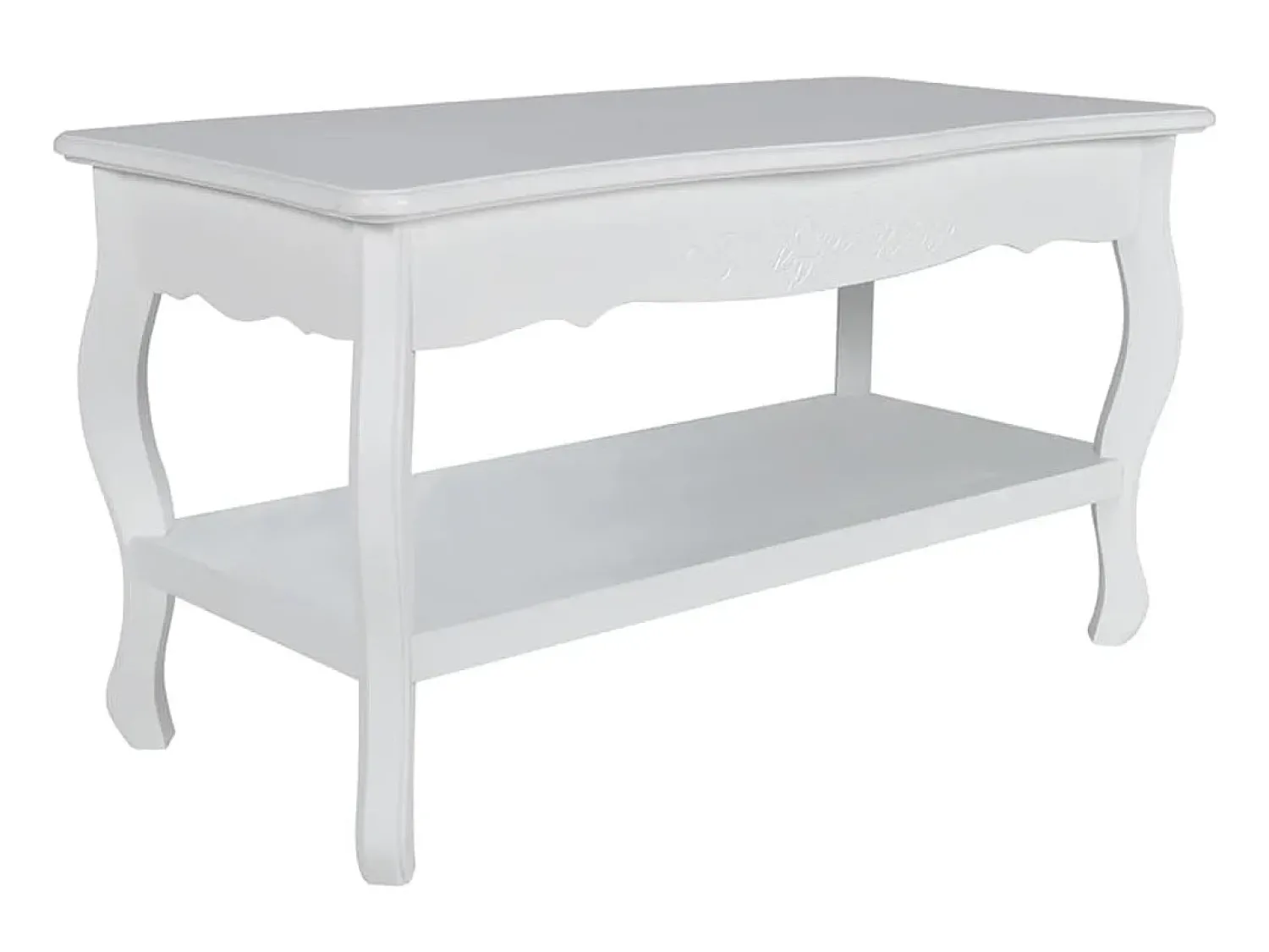 Mesa De Centro| Mesa de centro com 2 prateleiras MDF PT217310 Branco