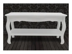 Mesa De Centro| Mesa de centro com 2 prateleiras MDF PT217310 Branco