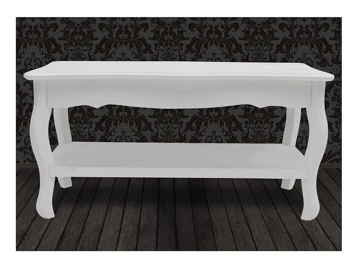 Mesa De Centro| Mesa de centro com 2 prateleiras MDF PT217310 Branco