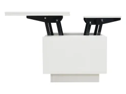 Mesa De Centro| Mesa de centro com 2 tampos eleváveis, mesa 3 em 1, 2 portas, para sala de estar, branca, 100 x 50 x 55 cm Branco