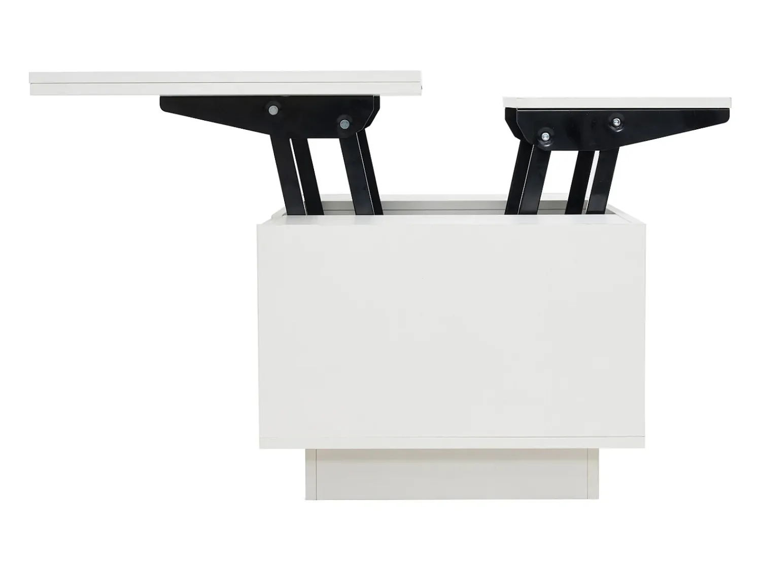 Mesa De Centro| Mesa de centro com 2 tampos eleváveis, mesa 3 em 1, 2 portas, para sala de estar, branca, 100 x 50 x 55 cm Branco