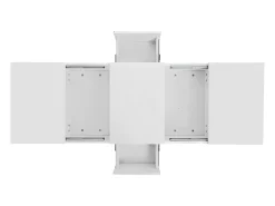 Online Mesa de centro com acabamento brilhante, 2 gavetas de arrumação, mesa de centro moderna e extensível, branca. Branco