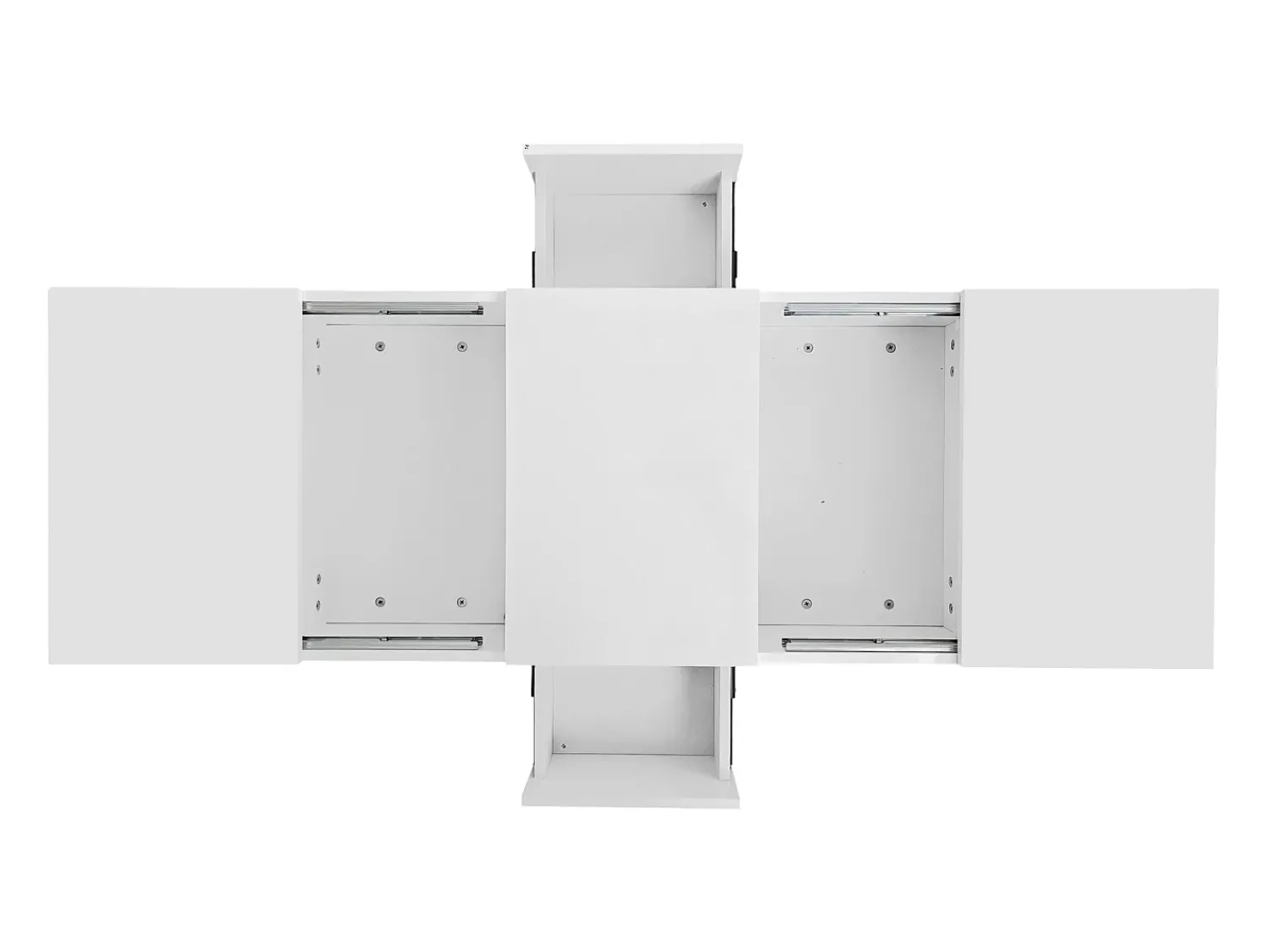 Online Mesa de centro com acabamento brilhante, 2 gavetas de arrumação, mesa de centro moderna e extensível, branca. Branco