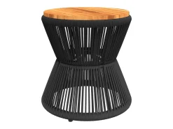 Sale Mesa de centro com base de arame Ø 45x44 cm acácia maciça PT838379 Preto