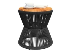 Sale Mesa de centro com base de arame Ø 45x44 cm acácia maciça PT838379 Preto