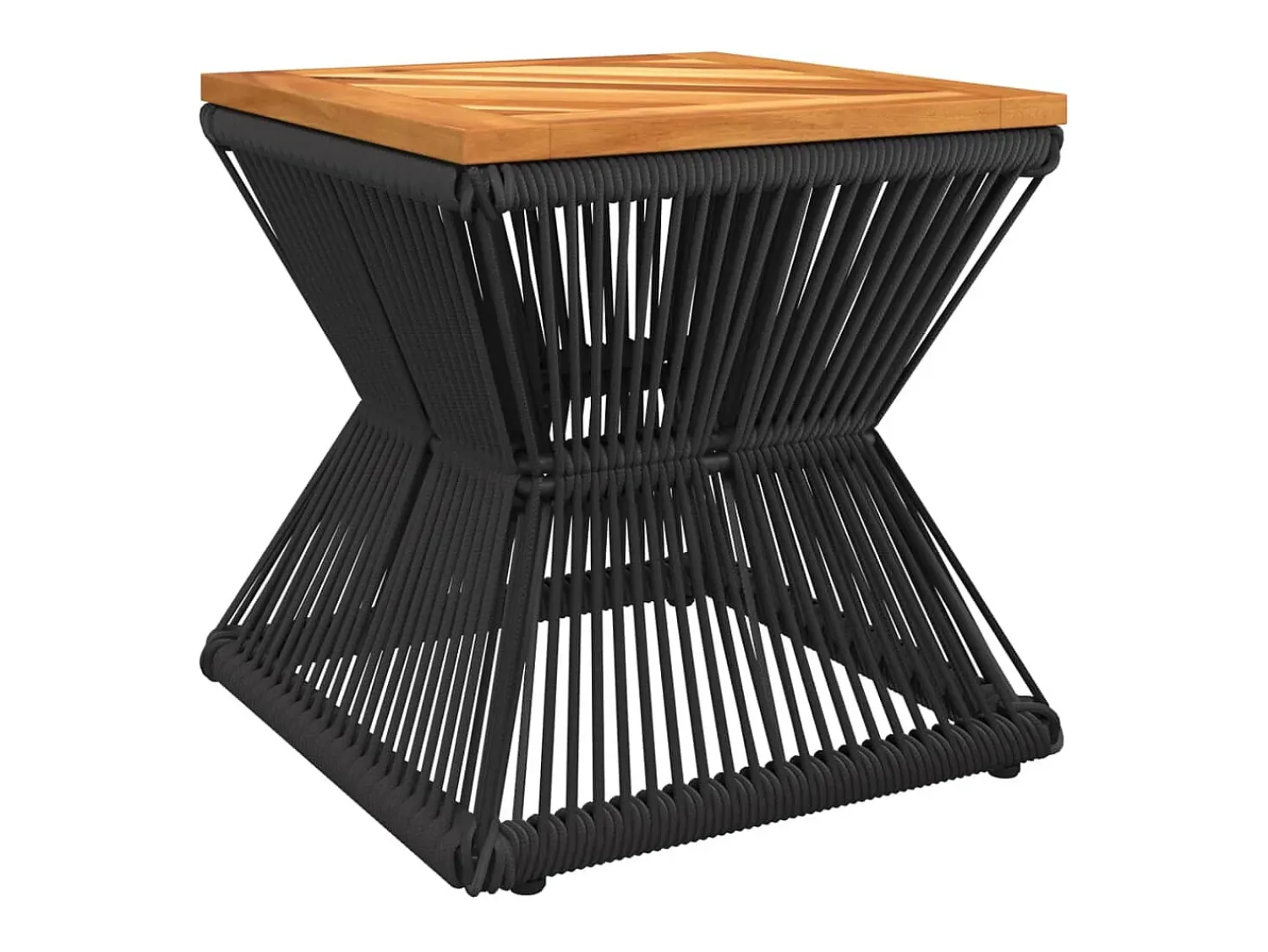 Mesa de centro com base de arame 38x38x38 cm acácia maciça PT873377 Castanho
