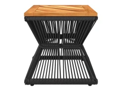 Mesa de centro com base de arame 38x38x38 cm acácia maciça PT873377 Castanho