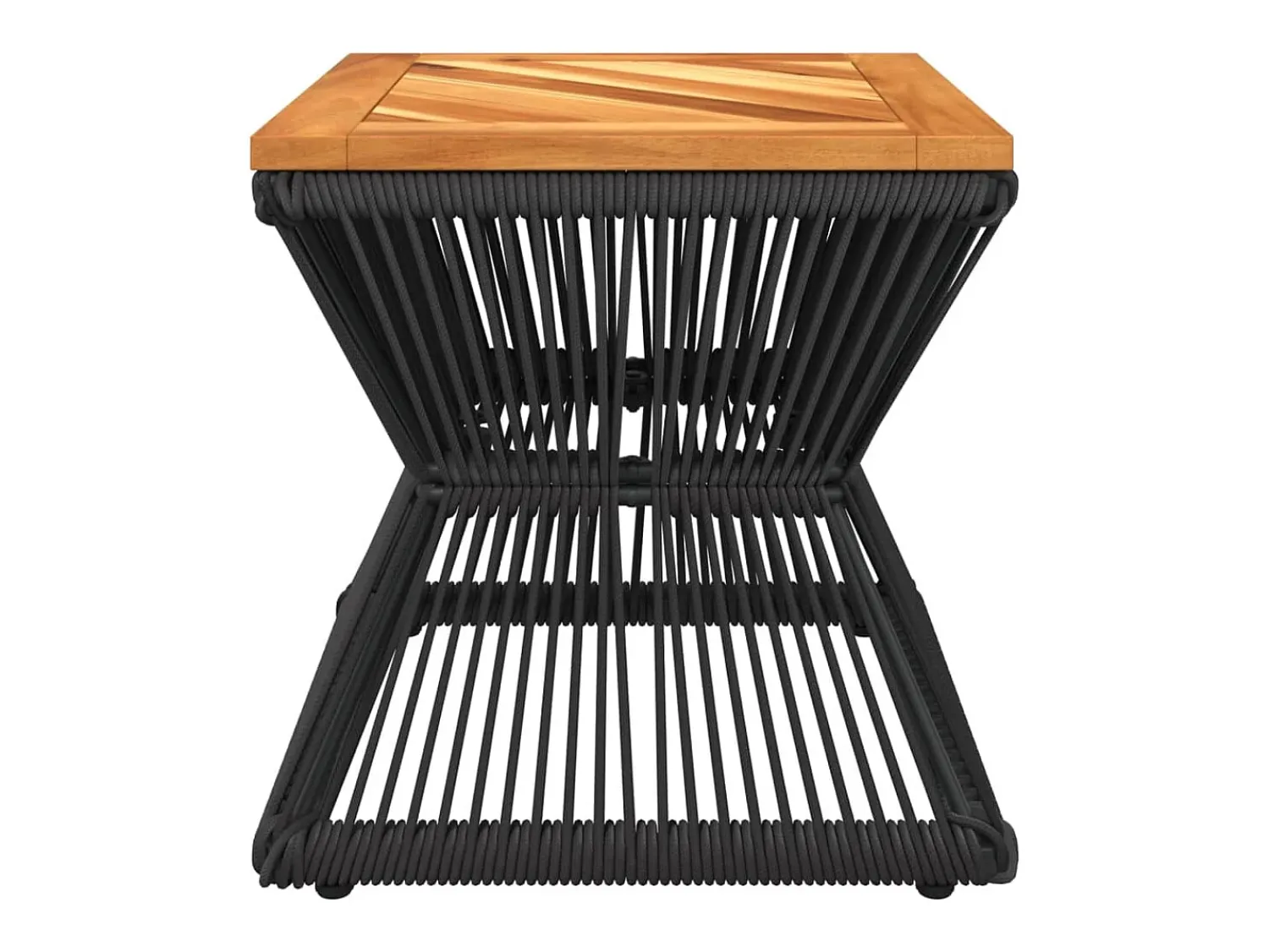 Mesa de centro com base de arame 38x38x38 cm acácia maciça PT873377 Castanho