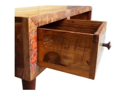 Sale vidaxl Mesa de centro com borda curva e 1 gaveta, madeira reciclada Natural claro