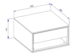 Meublorama Mesa de centro com design com 2 gavetas da coleção SYLVA e nichos de armazenamento. Cor carvalho e cinza.^ Mesa De Centro