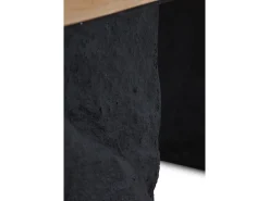 Mesa De Centro* Mesa de centro com efeito de madeira de abeto e base de poliresina mgo Castanho