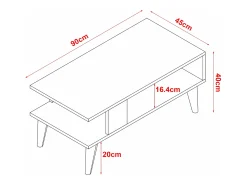 Helloshop26 Mesa de centro com espaço de armazenamento 40 x 90 x 45 cm mármore /branco 03_0008465^ Mesa De Centro