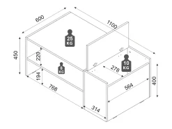 Vente-unique Mesa de centro com espaço de armazenamento - Antracite e natural - VELKAN^ Mesa De Centro