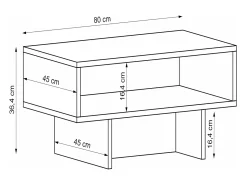 Helloshop26 Mesa de centro com espaço de armazenamento 37 x 80 x 45 cm mármore branco/ 03_0008471^ Mesa De Apoio