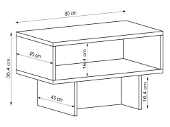 Helloshop26 Mesa de centro com espaço de armazenamento 37 x 80 x 45 cm branca 03_0008469^ Mesa De Centro