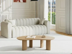Mesa De Centro|Vente-unique Mesa de centro com folheado de freixo - - CALYNOR Natural claro
