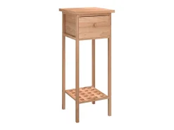 Mesa de centro com gaveta 25x25x60cm madeira de nogueira maciça PT433758^ Mesa De Centro