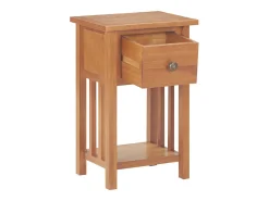 Mesa De Centro* Mesa de centro com gaveta 35x27x55 cm madeira carvalho maciça PT892678 Castanho