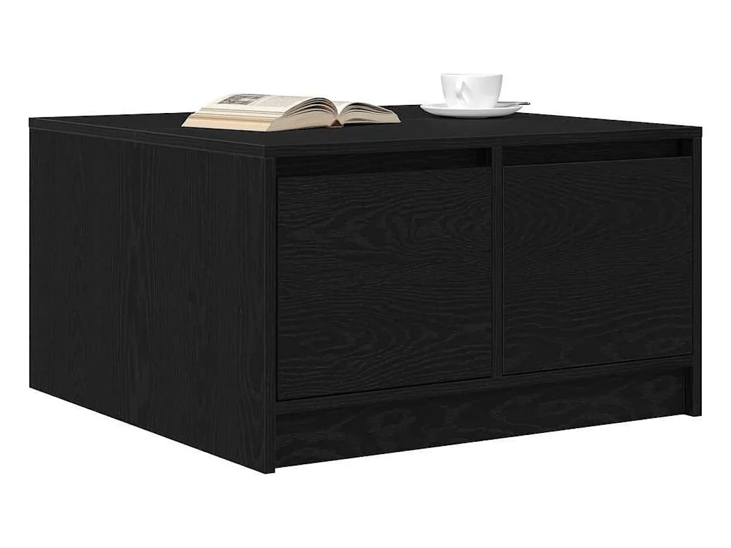 Mesa De Centro*vidaxl Mesa de centro com gavetas 70,5x70x40 cm carvalho Preto