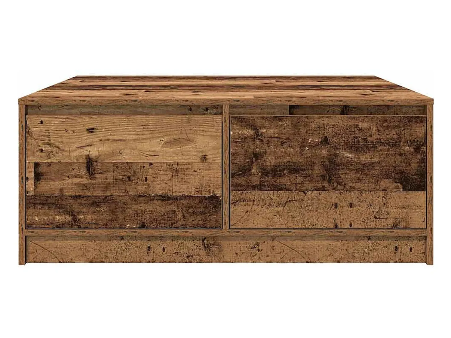 Outlet vidaxl Mesa de centro com gavetas 100x100x40 cm madeira velha Natural claro