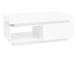 Mesa De Centro|Hauss Spole Mesa de centro com gavetas, 100x50 cm, iluminação LED com comando, superfície lacada a . Branco
