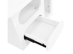 Mesa De Centro*Merax Mesa de centro com gavetas - 97 x 45 x 43,5 cm - em forma de nuvem com armazenamento - aglomerado - Branco