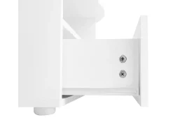 Mesa de centro com gavetas e compartimentos de arrumação, em forma de nuvem, branca.^ Mesa De Centro
