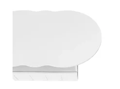Mesa de centro com gavetas e compartimentos de arrumação, em forma de nuvem, branca.^ Mesa De Centro