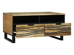 Mesa De Centro|vidaxl Mesa de centro com gaveta Marrom e Preto 80 x 54 x 40 cm Castanho