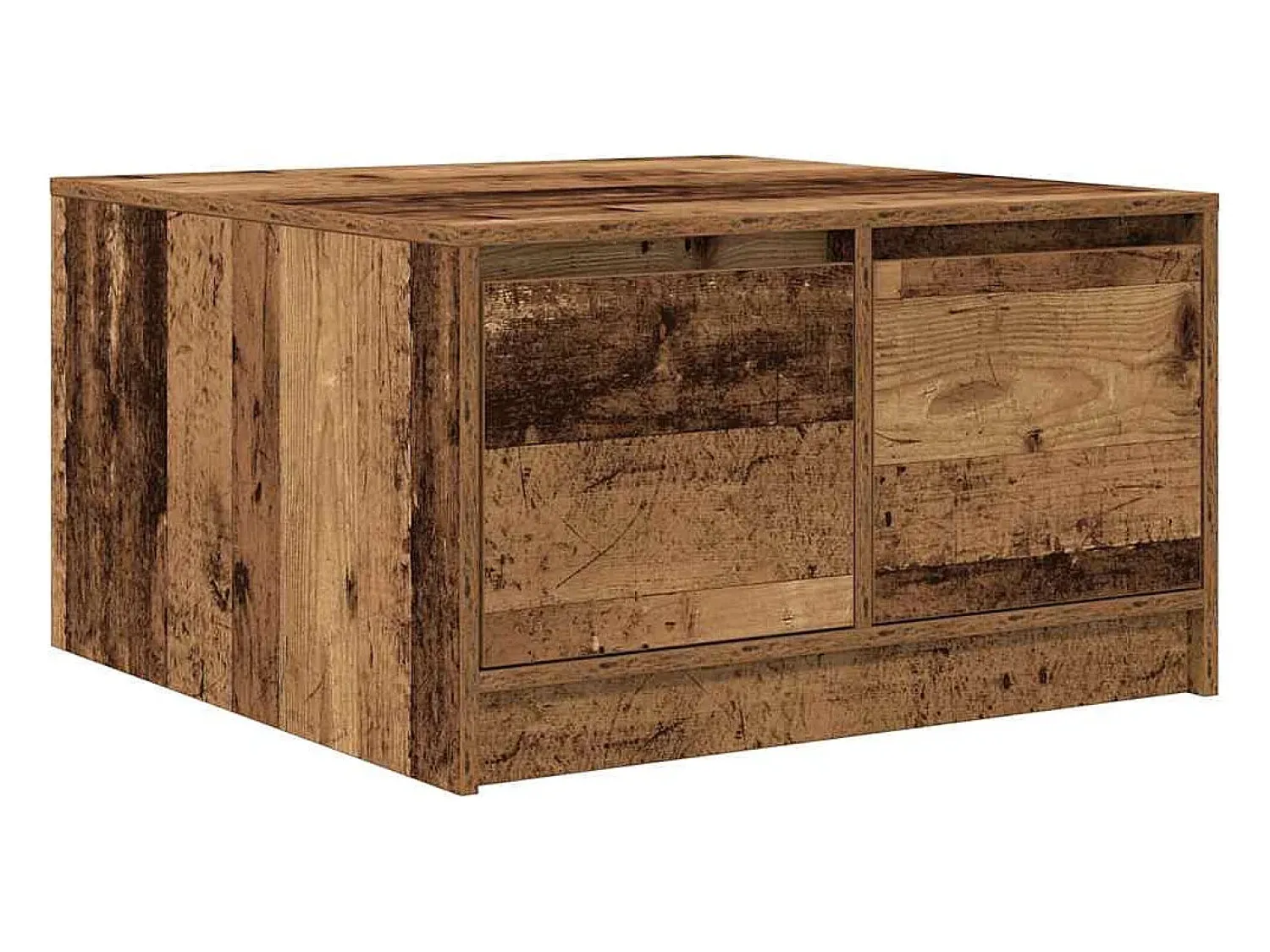 Hot vidaxl Mesa de centro com gavetas 70,5x70x40 cm madeira velha Natural claro