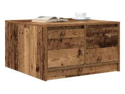 Hot vidaxl Mesa de centro com gavetas 70,5x70x40 cm madeira velha Natural claro