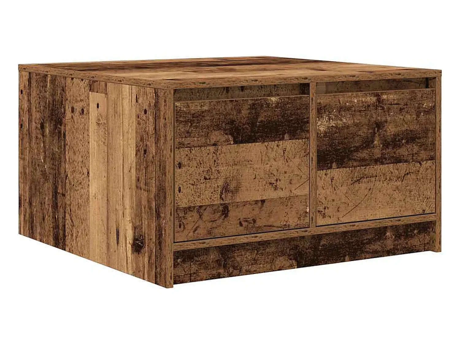 Hot vidaxl Mesa de centro com gavetas 70,5x70x40 cm madeira velha Natural claro
