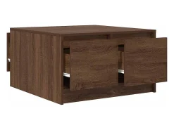 Mesa De Centro*vidaxl Mesa de centro com gavetas 70,5x70x40 cm carvalho castanho Natural claro