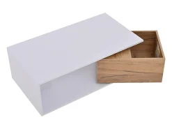 Online Hauss Spole Mesa de centro com gaveta giratória - Tampo com acabamento brilhante - e madeira Branco