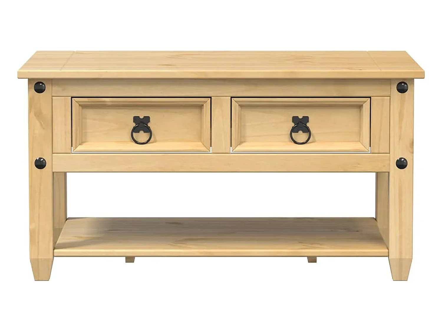 Best vidaxl Mesa de centro com gavetas Corona 85x50x45 cm pinho maciço Natural claro