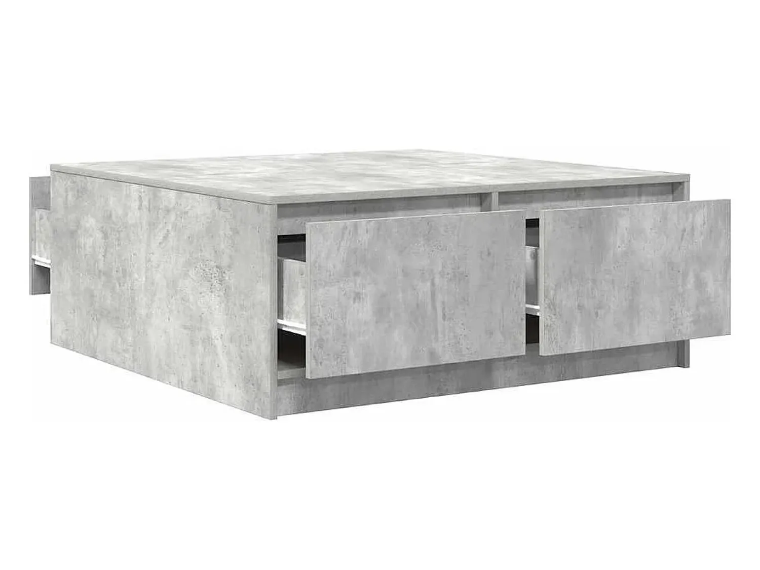 Mesa De Centro*vidaxl Mesa de centro com gavetas 100x100x40 cm -cimento Cinzento