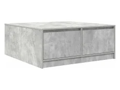 Mesa De Centro*vidaxl Mesa de centro com gavetas 100x100x40 cm -cimento Cinzento