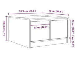 vidaxl Mesa de centro com gavetas 70,5x70x40 cm carvalho fumado^ Mesa De Centro