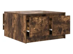 vidaxl Mesa de centro com gavetas 70,5x70x40 cm carvalho fumado^ Mesa De Centro