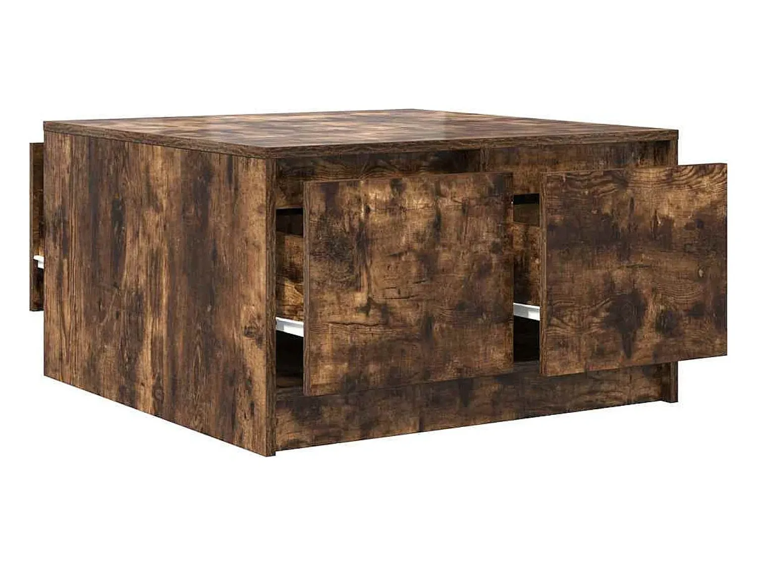 vidaxl Mesa de centro com gavetas 70,5x70x40 cm carvalho fumado^ Mesa De Centro