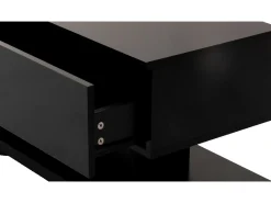Mesa de centro com gavetas, lacado de alto brilho, mesa com dois níveis de arrumação, luz LED, 100 C x 50 L x 39 A cm^ Mesa De Centro