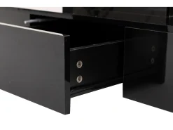 Mesa de centro com gavetas, lacado de alto brilho, mesa com dois níveis de arrumação, luz LED, 100 C x 50 L x 39 A cm^ Mesa De Centro