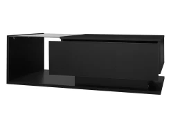 ModernLuxe Mesa de centro com iluminação LED - com tampo de vidro e gavetas -^ Mesa De Centro